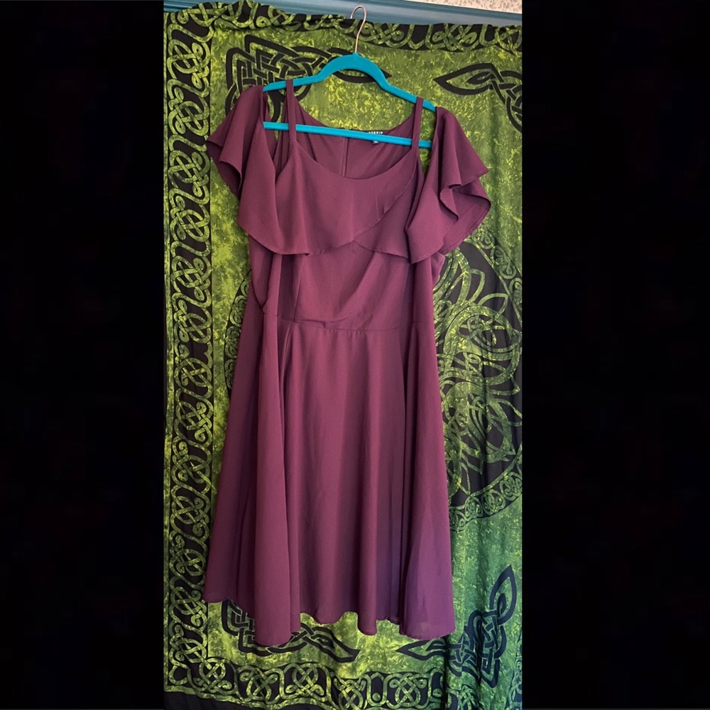 Georgette tulip cold shoulder dress Torrid